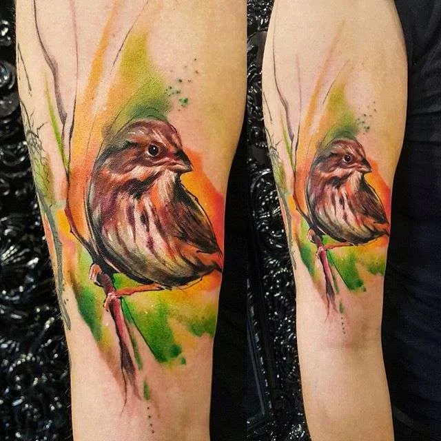 水彩 tattoo 艺术家 Adam Kremer | Акварельная татуировка тату-мастера Adam Kremer